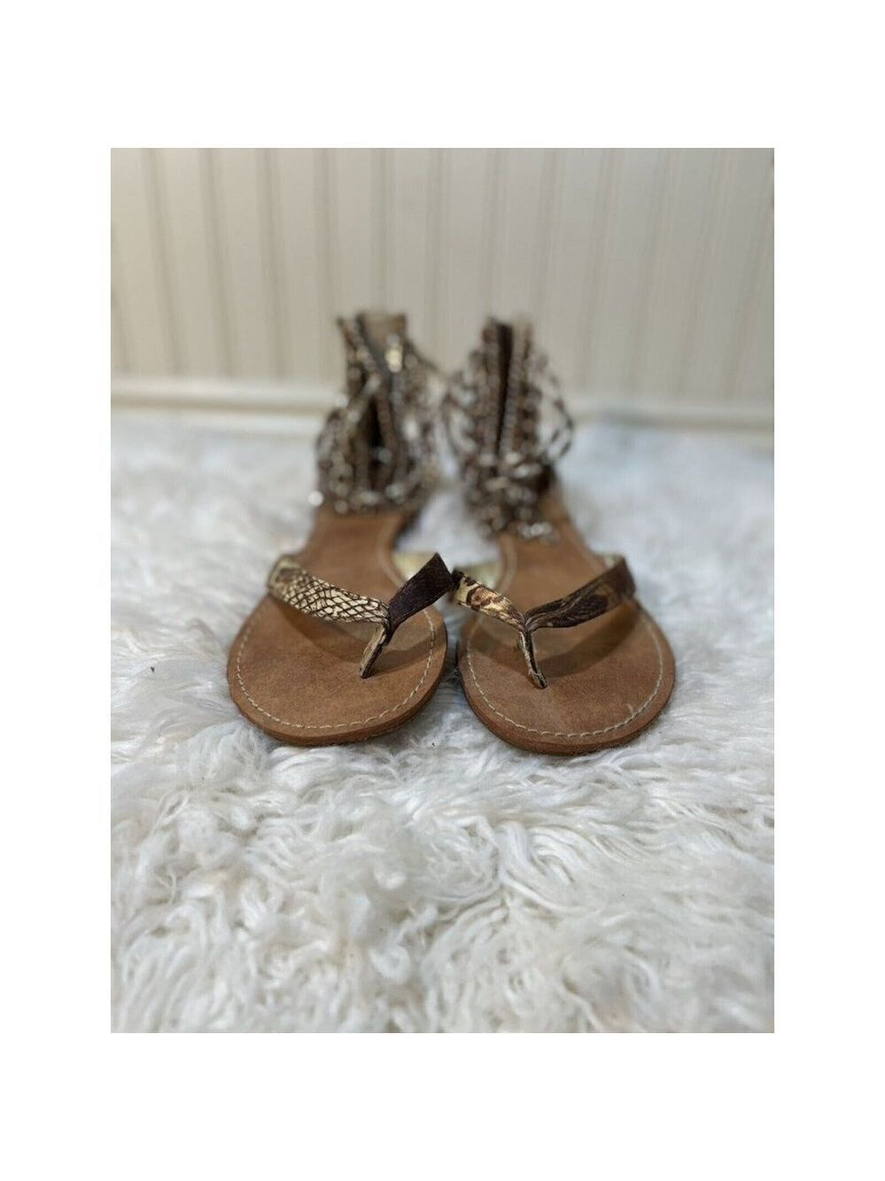 𝅺BAKERS JACKIE Sz 6.5 M Strappy Stiletto Gladiator  Sandals